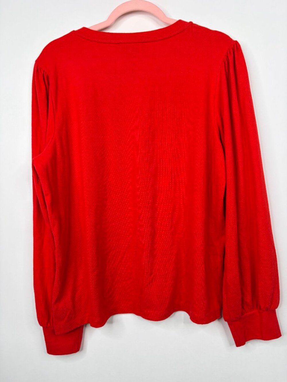 2/$30 Social Standard by Sanctuary Julia Sweater Puff Shoulder Red XL #A3607 - Picture 4 of 7